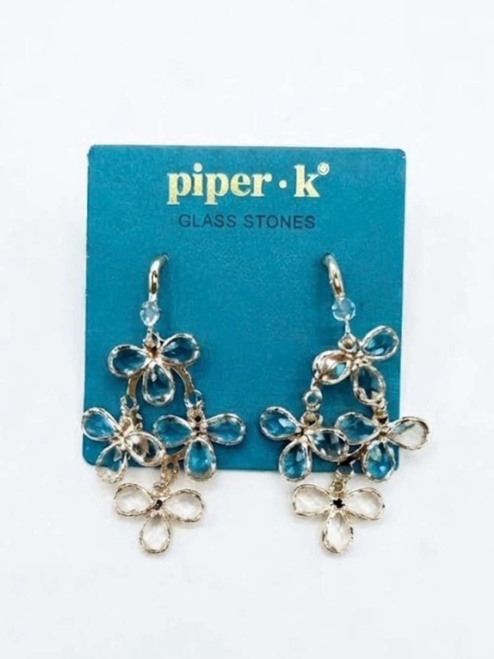 NWT ⚜️💎⚜️ Piper K Silver Tone Brass Earrings with Cubic Zirconia